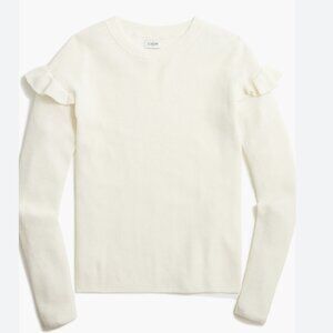 🤍✨ J. Crew Factory‎ Cotton Ruffle-Sleeve Sweater (NEW WITH TAG) ✨🤍